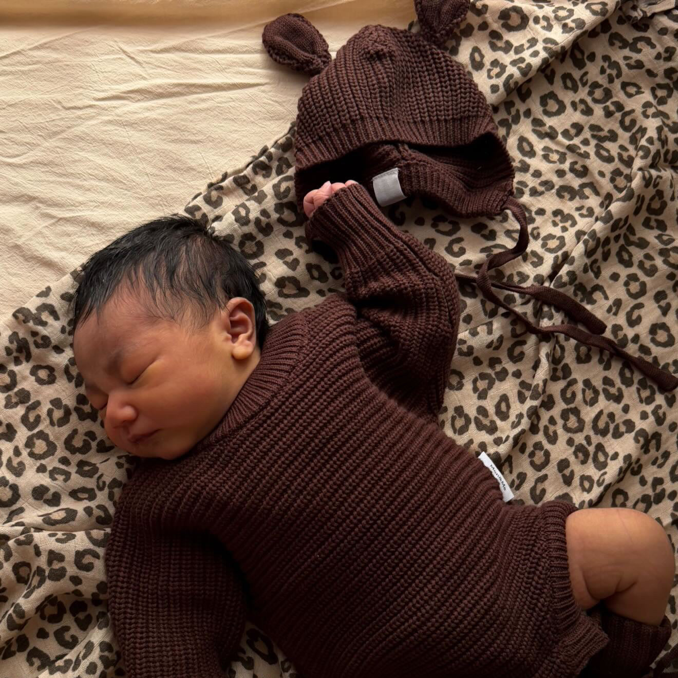 BABY BEAR BONNET- MOCHA